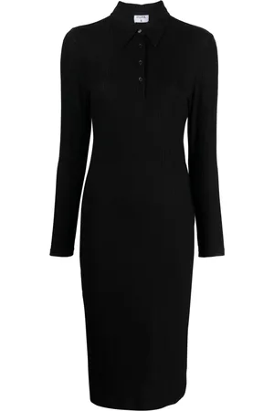 Filippa K Vestido estilo playera tipo polo tejido de canalé