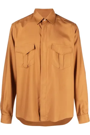 Bally Camisa de seda con cuello de pico