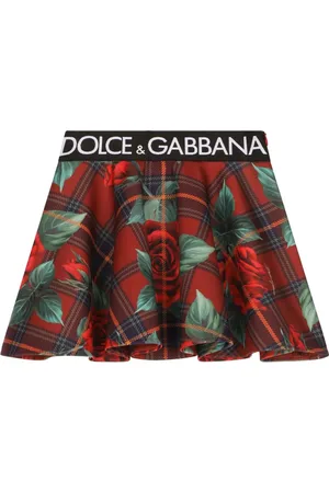 Dolce & Gabbana Falda con estampado de cuadros tartán y rosas