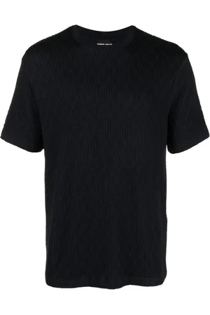 Giorgio Armani Playera tejida de canalé con cuello redondo