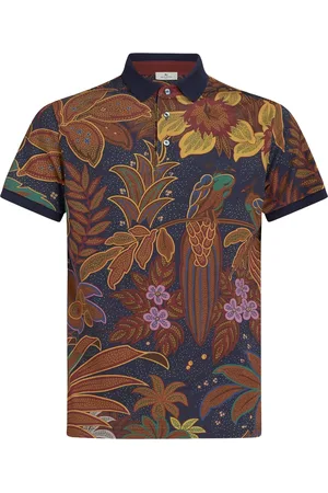 Etro Playera tipo polo con estampado de pavo real