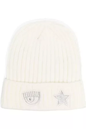 Chiara Ferragni Gorro tejido de canalé con detalle de parche