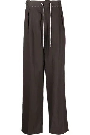 Maison Margiela Pantalones rectos con cordones en la pretina