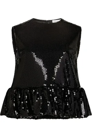 Nina Ricci Top con peplum y detalles de lentejuelas