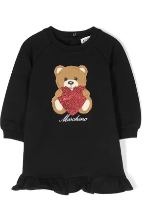 Moschino Vestido manga larga con logo estampado