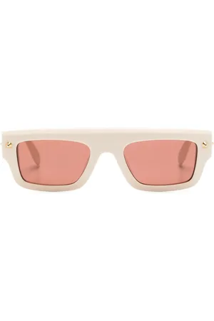 Alexander McQueen Lentes de sol con armazón cuadrada y micas oscuras