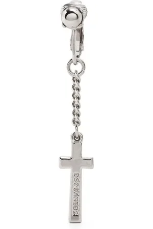 Dsquared2 Arete clip-on con dije de cruz