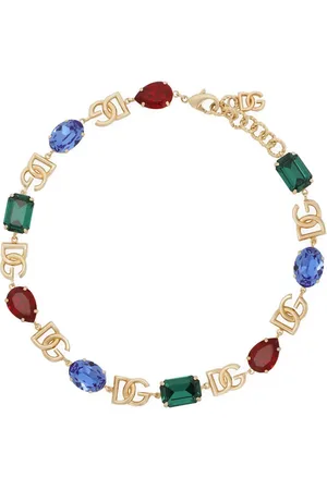Dolce & Gabbana Collar con placa del logo y cristales