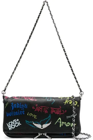 Zadig & Voltaire Bolsa crossbody con estampado de grafiti