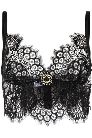 Elie saab Top de encaje con placa del logo