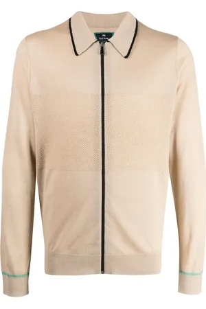 Paul Smith Cárdigan tejido de canalé con cuello de pico