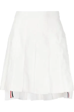 Thom Browne Falda corta con diseño plisado y rayas RWB