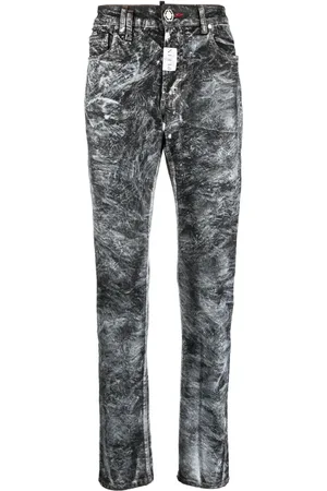Philipp Plein Jeans rectos con estampado abstracto