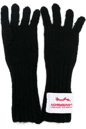 Charles Jeffrey Loverboy Guantes tejidos con parche del logo