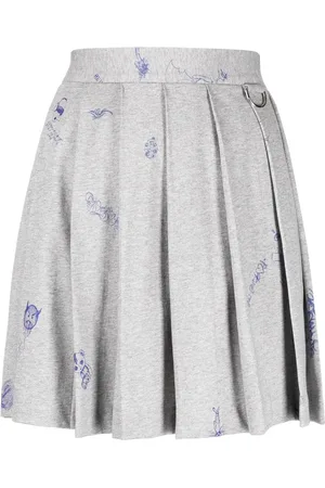 Vetements Falda corta con estampado gráfico y pliegues