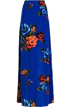 Vetements Falda larga de terciopelo con estampado floral