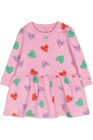 Stella McCartney Vestido manga larga con corazones estampados