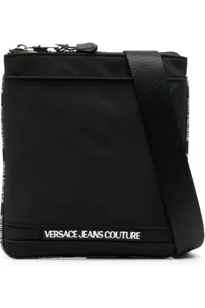 VERSACE Mochila tipo mensajero con logo en relieve