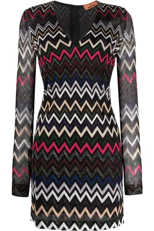 Missoni Vestido corto con hilos metalizados y motivo en zigzag