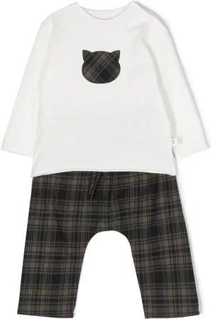 TEDDY & MINOU Set de pantalones con cuadros estampados