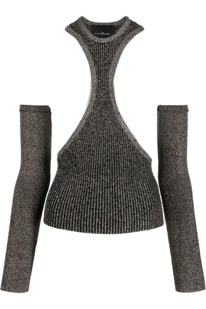 John Richmond Top de canalé con glitter