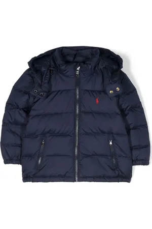 Ralph Lauren Chamarra capitonada con capucha y logo estampado