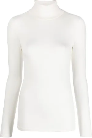 Ralph Lauren Top de canalé con cuello de tortuga