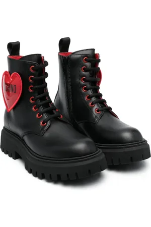 Moschino Botas militares con parche de corazón