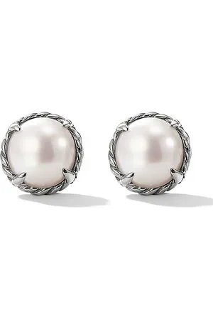 David Yurman Aretes Petite Chatelaine en plata de ley con perla de 8mm