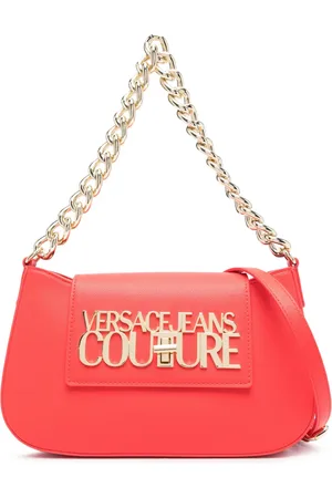 VERSACE Bolsa de hombro con placa del logo