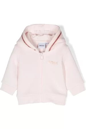 HUGO BOSS Hoodie con logo estampado y cierre