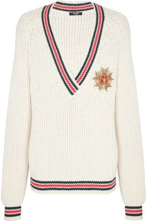 Balmain Suéter tejido con parche del logo