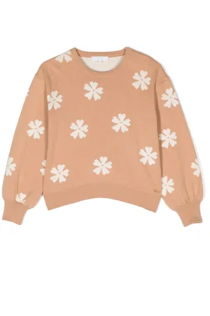 Chloé Suéter tejido con motivos florales en intarsia