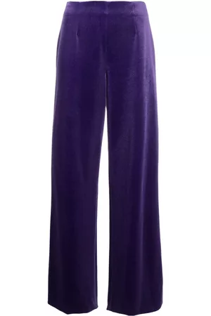 Serafini Pantalones de velour acampanados con tiro alto