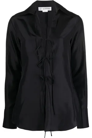 Victoria Beckham Blusa de seda con moño en la parte delantera
