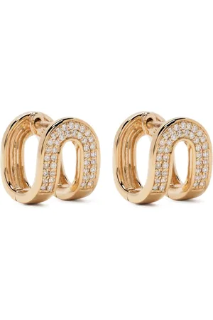 Dana Rebecca Designs Aretes Nana Bernice Reversible Huggies en oro amarillo de 14kt con diamante