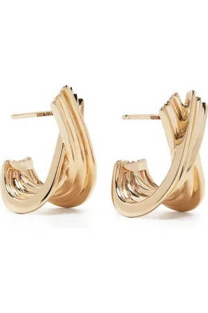 Dana Rebecca Designs Arracadas Nana Bernice Large Crossover en oro amarillo de 14kt