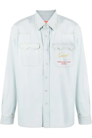 Kenzo Camisa de mezclilla Cowboy con logo bordado