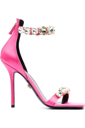 VERSACE Sandalias con detalles de cristal y tacón de 110mm