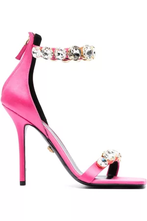 VERSACE Sandalias con detalles de cristal y tacón de 110mm