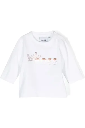HUGO BOSS Playera manga larga con logo estampado