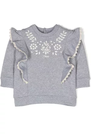 Chloé Sudadera con volantes y bordes festoneados