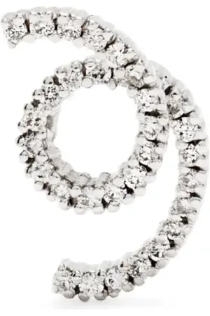 DELFINA DELETTREZ Arete Loop en oro blanco de 18kt con diamantes