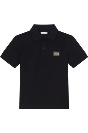 Dolce & Gabbana Playera tipo polo con placa del logo