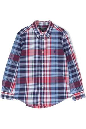 Ralph Lauren Camisa con logo bordado y cuadros estampados