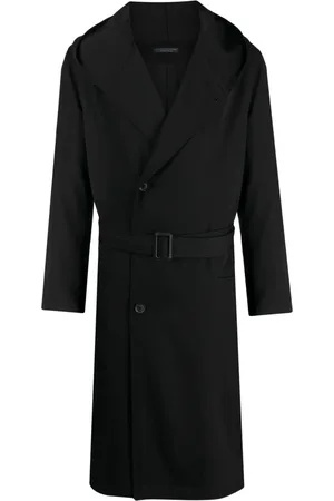 YOHJI YAMAMOTO Gabardina con cinturón y capucha