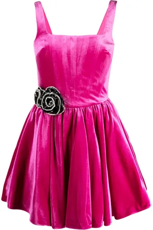 Ilkyaz Ozel Vestido corto con pliegues y apliques florales