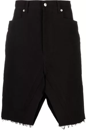 Rick Owens Shorts de mezclilla con efecto envejecido
