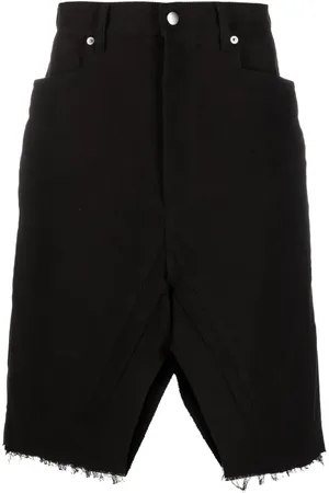 Rick Owens Shorts de mezclilla con efecto envejecido