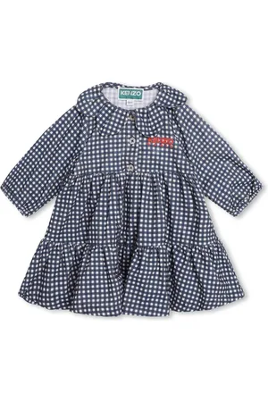 Kenzo Vestido con logo bordado y cuadros estampados